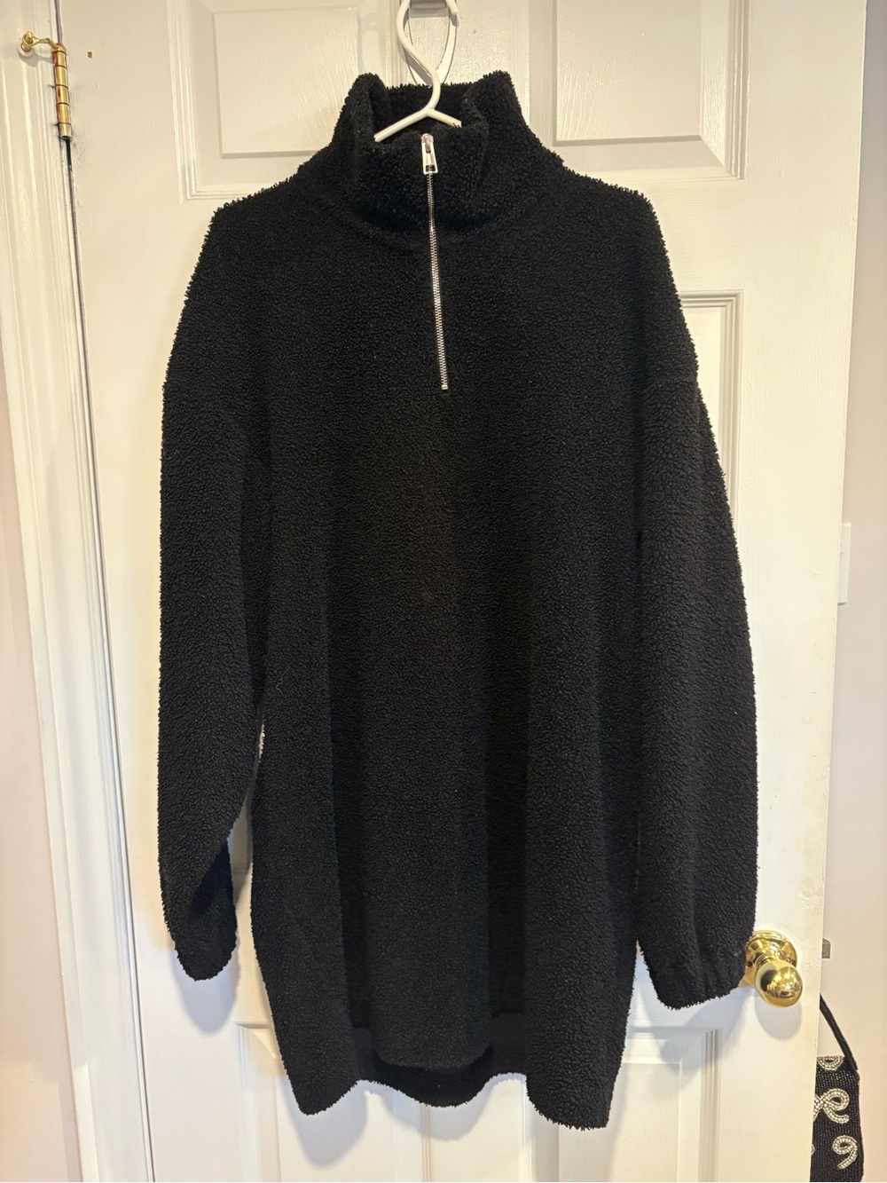 COS Black Sherpa Zip Jacket